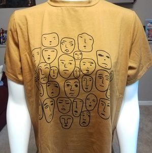 Yellow Faces Tshirt Size XL